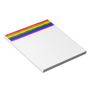 SlipperyJoe's liquid gloss pride flag red orange y Notepad