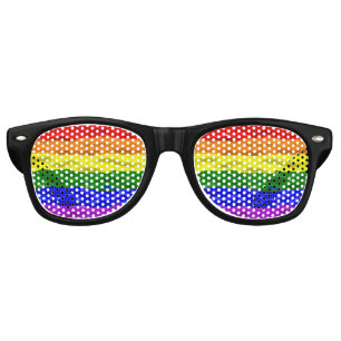 SlipperyJoe's liquid gloss pride flag red orange y Retro Sunglasses