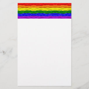 SlipperyJoe's liquid gloss pride flag red orange y Stationery