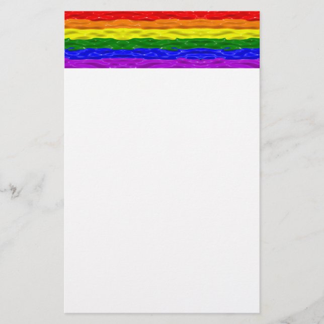 SlipperyJoe's liquid gloss pride flag red orange y Stationery (Front)
