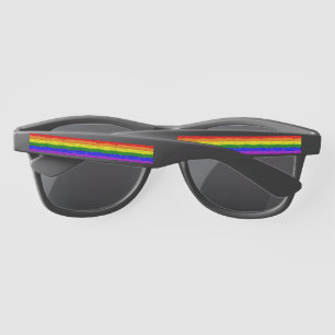 SlipperyJoe's liquid gloss pride flag red orange y Sunglasses