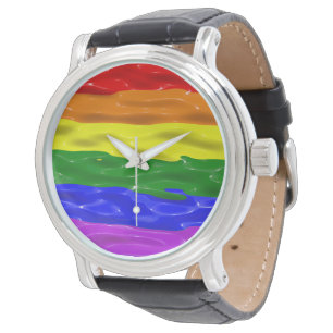 SlipperyJoe's liquid gloss pride flag red orange y Watch