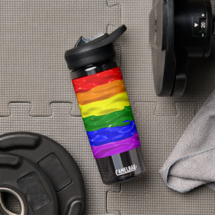 SlipperyJoe's liquid shimmer rainbow pride colours Water Bottle