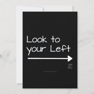 SlipperyJoe's look left funny stark white arrow pl Holiday Card