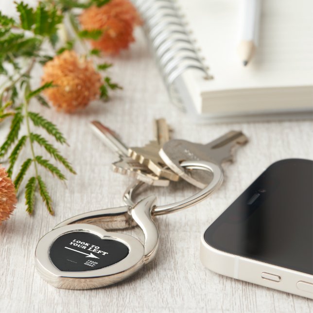 SlipperyJoe's look to your left thick geometric ce Key Ring (Side)