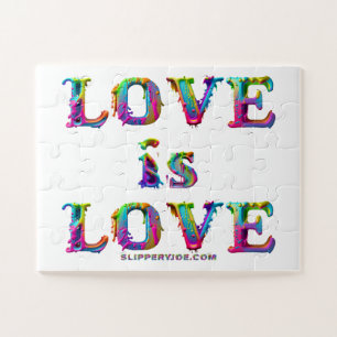SlipperyJoe's love is love spray paint gay pride c Jigsaw Puzzle