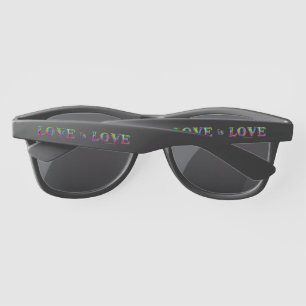 SlipperyJoe's love is love spray paint gay pride c Sunglasses