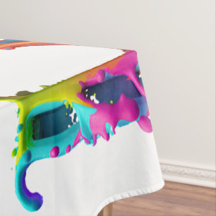 SlipperyJoe's love is love spray paint gay pride c Tablecloth