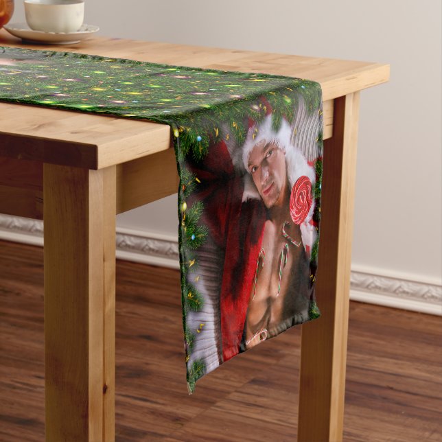 SlipperyJoe's male chest six pack stomach bare tor Short Table Runner (In Situ)