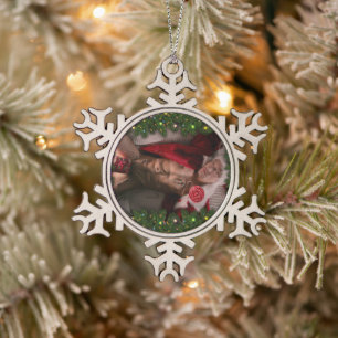 SlipperyJoe's male chest six pack stomach bare tor Snowflake Pewter Christmas Ornament