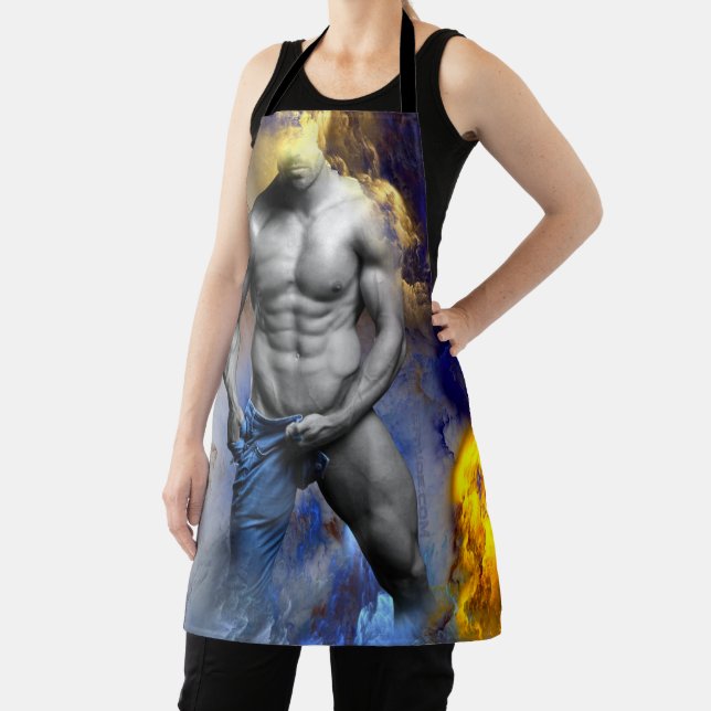 SlipperyJoe's Man steamy shirtless abs sixpack put Apron (Insitu)