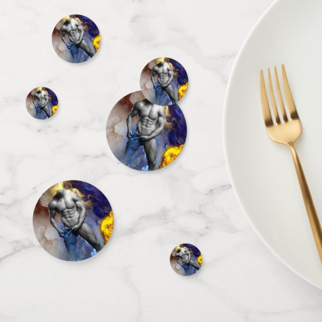 SlipperyJoe's Man steamy shirtless abs sixpack put Confetti (Group)