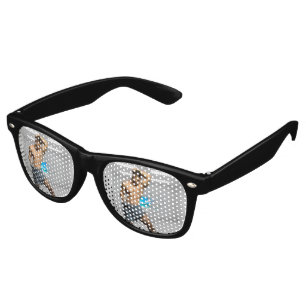SlipperyJoe's Man towel broken white brick wall ba Retro Sunglasses