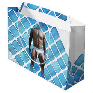 SlipperyJoe's Man underwear 6-pack chest abs male  Large Gift Bag