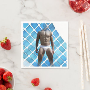 SlipperyJoe's Man underwear 6-pack chest abs male  Napkin