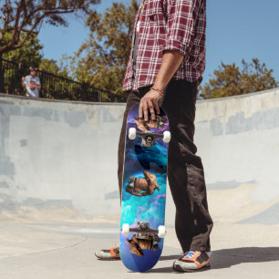 SlipperyJoe's Man underwear bulge purple blue abst Skateboard