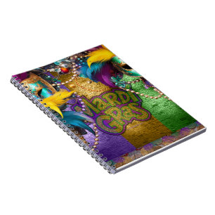 SlipperyJoe's Mardi Gras Bead Necklaces doubloons  Notebook