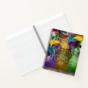 SlipperyJoe's Mardi Gras Bead Necklaces doubloons Notebook