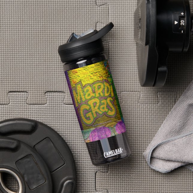 SlipperyJoe's Mardi Gras Bead Necklaces doubloons  Water Bottle (Gym)