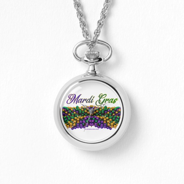 SlipperyJoe's Mardi Gras Bead Necklaces purple gol (Front)