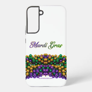 SlipperyJoe's Mardi Gras Bead Necklaces purple gol Samsung Galaxy Case