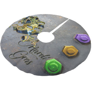 SlipperyJoe's Mardi Gras celebration decorative Ve Brushed Polyester Tree Skirt