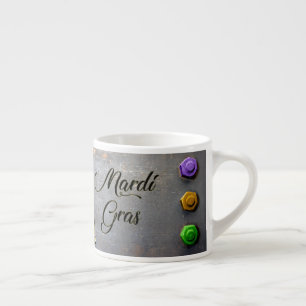 SlipperyJoe's Mardi Gras celebration decorative Ve Espresso Cup