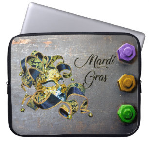 SlipperyJoe's Mardi Gras celebration decorative Ve Laptop Sleeve
