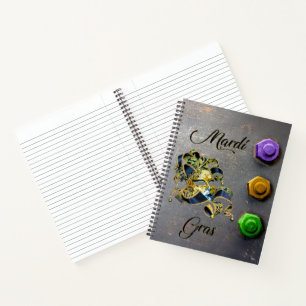 SlipperyJoe's Mardi Gras celebration decorative Ve Notebook