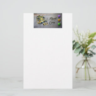 SlipperyJoe's Mardi Gras celebration decorative Ve Stationery