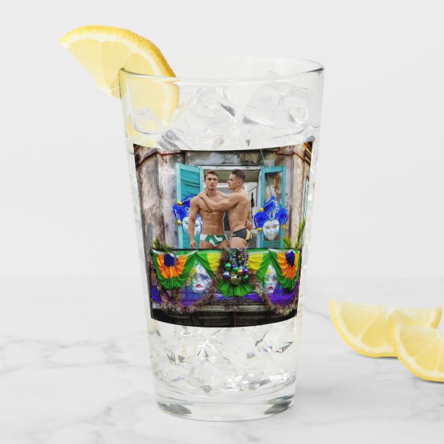 SlipperyJoe's Mardi Gras masks beads decorations s Glass (Front Ice)