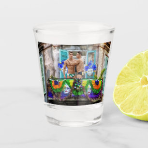 SlipperyJoe's Mardi Gras masks beads decorations s Shot Glass