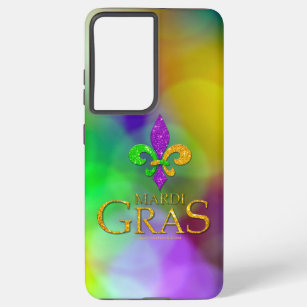 SlipperyJoe's Mardi Gras purple gold green fleur-d Samsung Galaxy Case