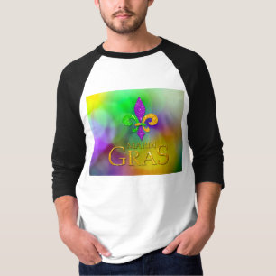 SlipperyJoe's Mardi Gras purple gold green fleur-d T-Shirt