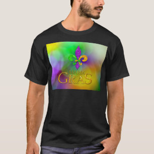 SlipperyJoe's Mardi Gras purple gold green fleur-d T-Shirt