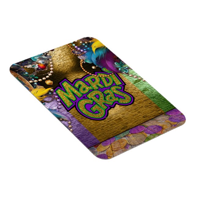 SlipperyJoe's Mardi Gras-themed graphic doubloons  Magnet (Right Side)