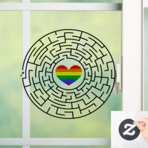 SlipperyJoe's maze encircles rainbow heart arrow m
