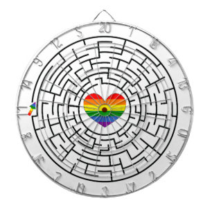 SlipperyJoe's maze encircles rainbow heart arrow m Dartboard