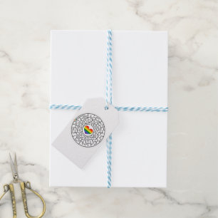 SlipperyJoe's maze encircles rainbow heart arrow m Gift Tags
