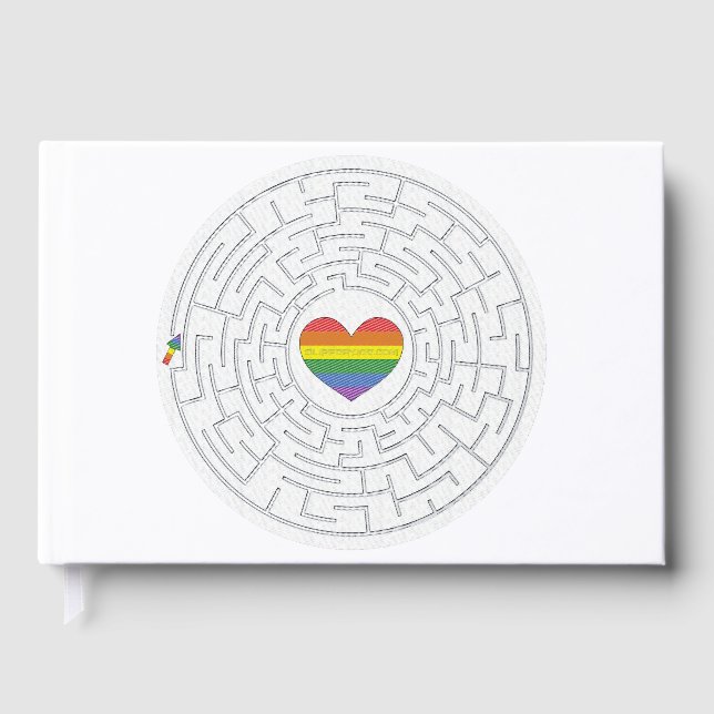 SlipperyJoe's maze encircles rainbow heart arrow m Guest Book (Front)