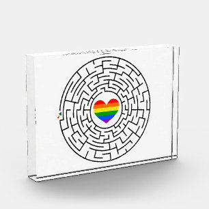 SlipperyJoe's maze encircles rainbow heart arrow m Photo Block