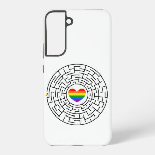 SlipperyJoe's maze encircles rainbow heart arrow m Samsung Galaxy Case