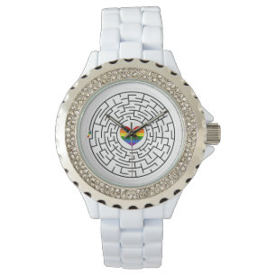 SlipperyJoe's maze encircles rainbow heart arrow m Watch