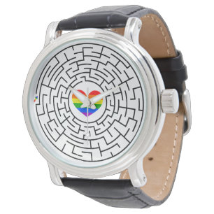 SlipperyJoe's maze encircles rainbow heart arrow m Watch