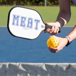 SlipperyJoe's meat vibrant large bold blue letters Pickleball Paddle