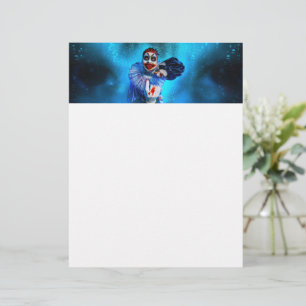 SlipperyJoe's menacing clown Happy Halloween red b Custom Letterhead