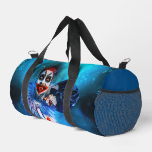 SlipperyJoe's menacing clown Happy Halloween red b Duffle Bag