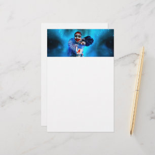 SlipperyJoe's menacing clown Happy Halloween red b Stationery