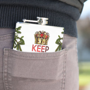 SlipperyJoe's Merry Christmas artistic tree orname Hip Flask