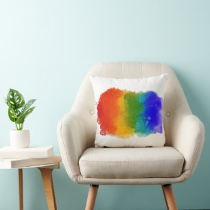 SlipperyJoe's modern pride splatter energy and col Cushion